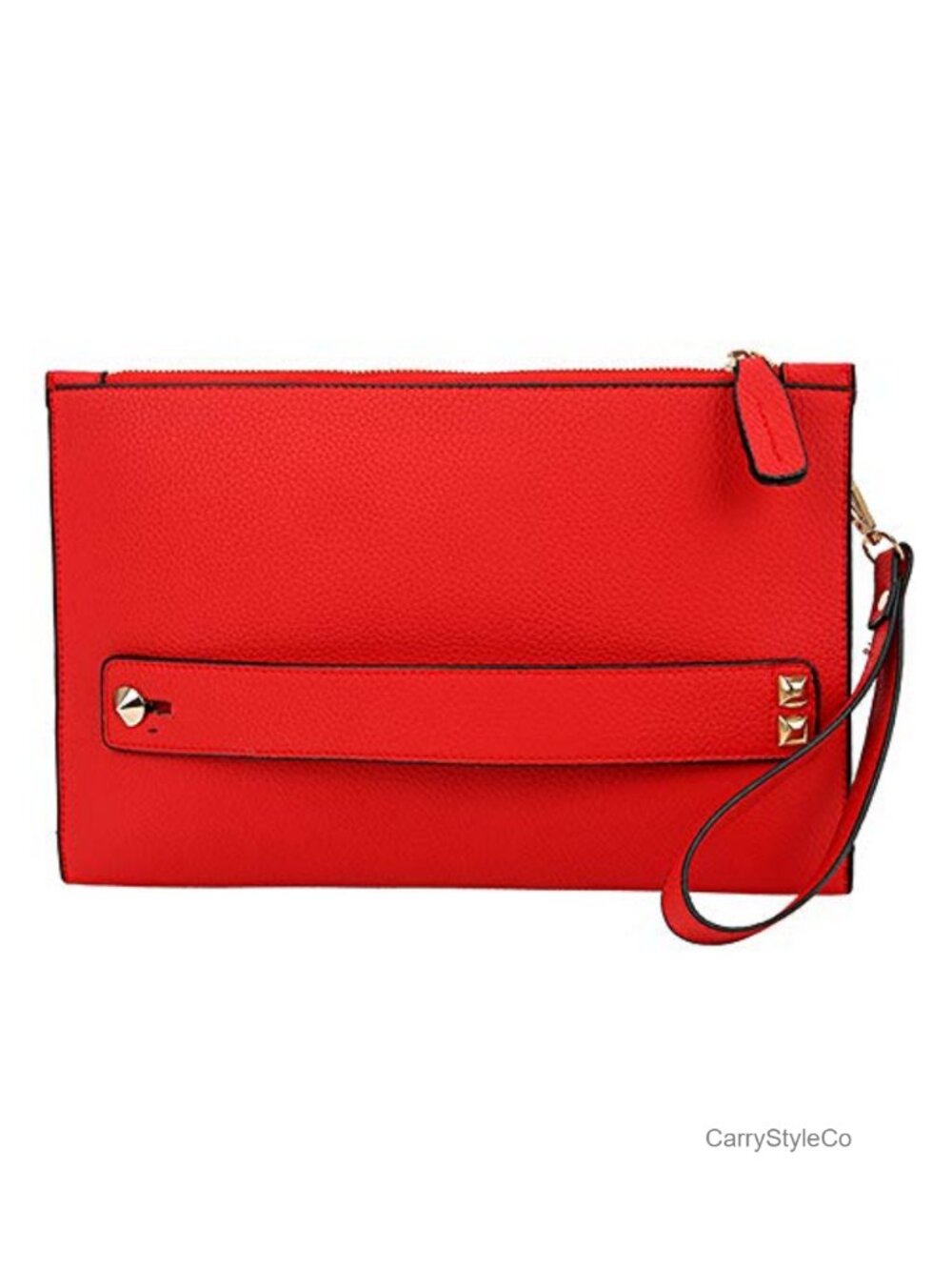 PU Leather Envelope Clutch Bag Wrist Strap Evening Purse